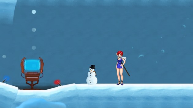 That snowman started off life as her sister, Helga. Maybe you should put some more clothes on girl.  Hint hint.