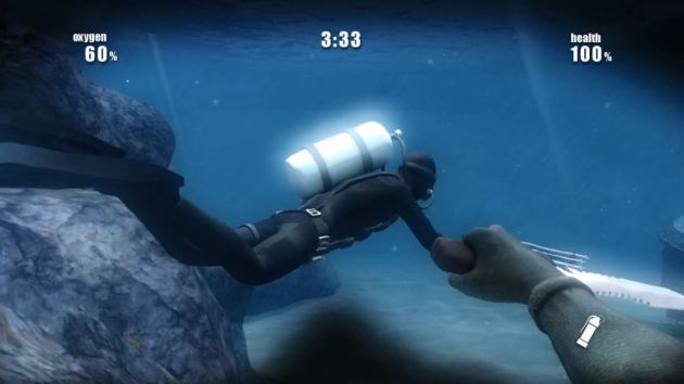 "Running out of air? Don't worry, in a few seconds you'll have a fresh set of gills, and perhaps a blowhole in your back too!"