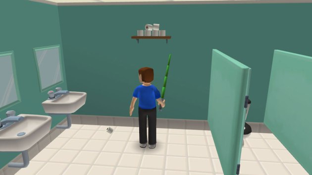 Despite the clunky interface, the puzzles of Life in the Dorms seem about as logical as your average point-and-click game.  Such as "Use lightsaber to get toilet paper down from shelf."  