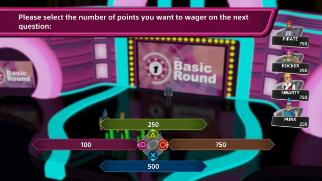 This is the only time you wager points. It's at the end of the first round, and you can't even bet the maximum amount of points (which at most can be 1,250). So very lame. 