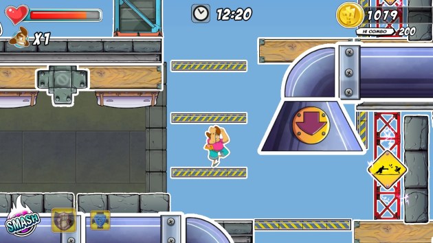 I don't know why they bothered with the sticker gimmick at all. Unless it unfolds later in the game, it never comes into play. Unless getting stuck in a jump animation, unable to move, is part of it. In this picture, my character is doing just that. Stuck. For no reason. Yeah, there are some glitches. Well, quite a few actually. 