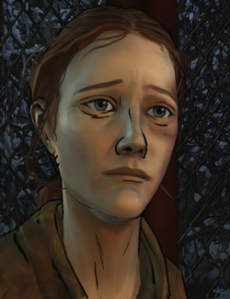 This is Bonnie. She's the only character from the 400 Days expansion that has a significant role in Season Two. All the other characters make very brief cameos, assuming you played the expasion the "right way." Really, what was the point of 400 Days again? I was under the impression that the characters and actions in 400 Days were have some kind of important impact on Season Two. They didn't. Not even Bonnie, really. 